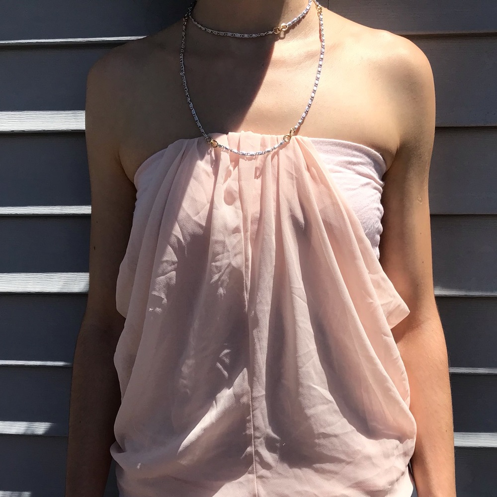 Express Pale Pink Dressy Sleeveless Flowy Blouse Tube Top. Size XS
